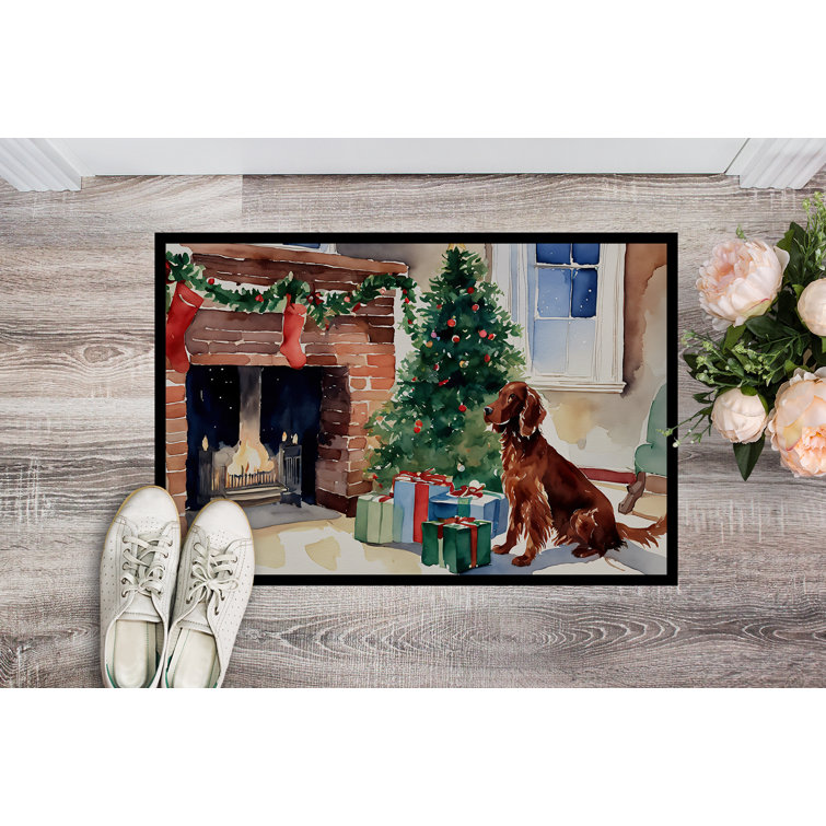 The Holiday Aisle® Irish Setter Cozy Christmas Doormat DAC2677